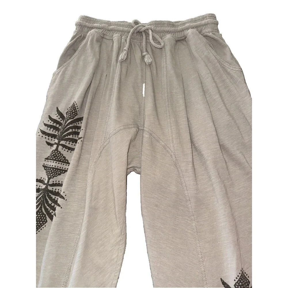 Anthropologie Daily Practice Harem Jogger Sage Taupe Aztec Drop Crotch XS 25”
